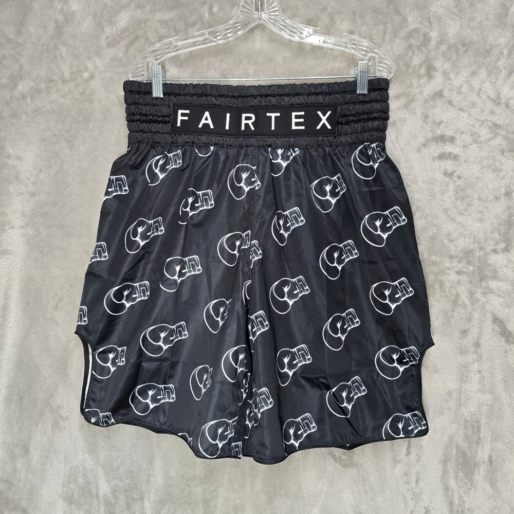 Fairtex Muay Thai Shorts Mens XXXL Black Boxing Gloves Print MMA Fighter Workout